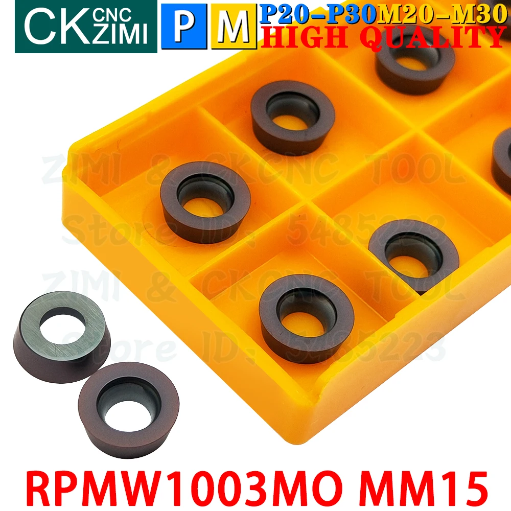 RPMW1003MO MM15 RPMW 1003 MO MM15 R5 RCMT RPMW1003 إدراج كربيد إدراج طحن الجولة طحن الوجه أدوات فهرسة أداة مخرطة معدنية باستخدام الحاسب الآلي
