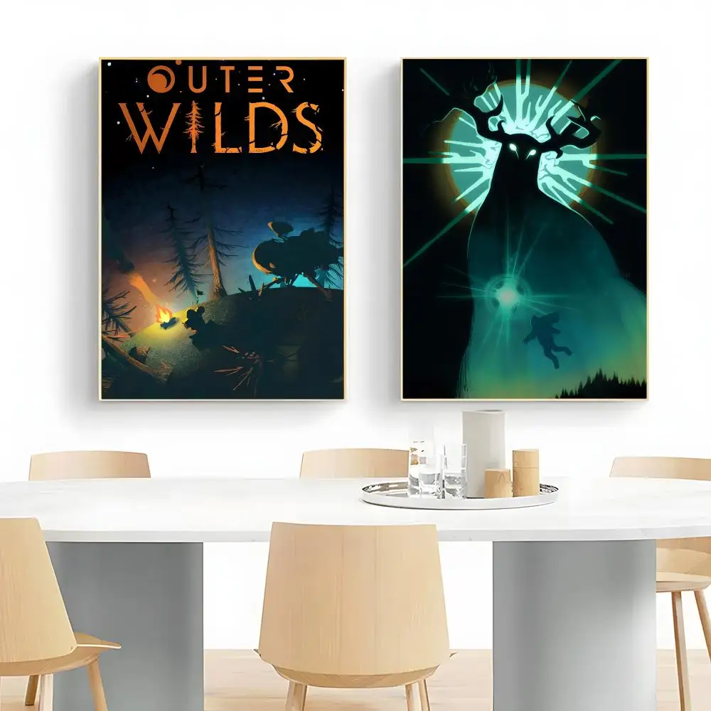 Exploration Game O-Outer Wilds Poster Frameless Peel-and-Stick Removable Wall Art Print