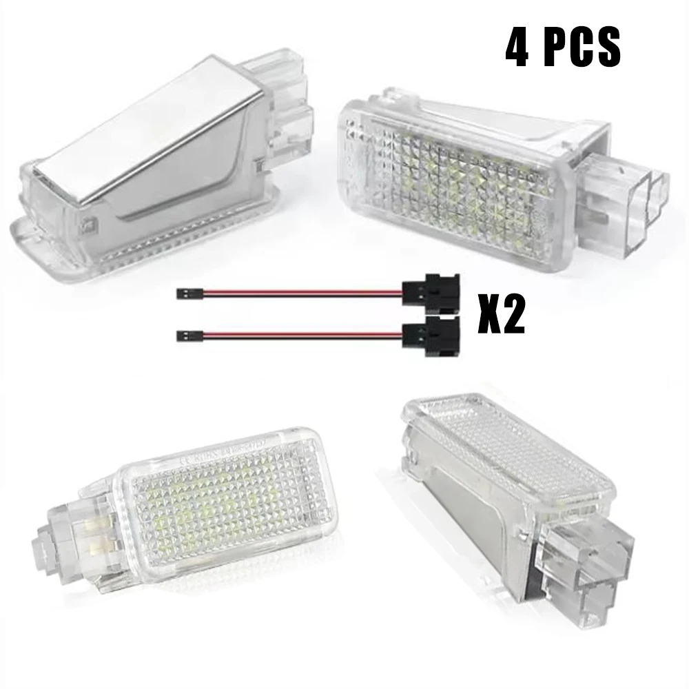 

4Pcs Car LED Door Lamp Trunk Pathway Footwell Light for Audi Porsche Skoda Fabia Octavia IISuperb(B6, 3T) TT VW Golf 4/5/6