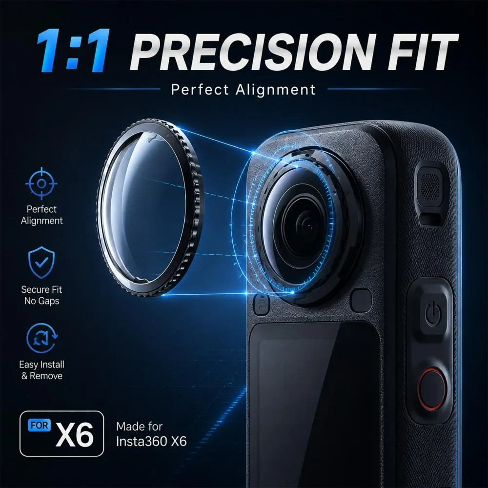 For Insta360 X6 PC Lens Guard Cap 360° Video Rotating Lens Protector Anti-Scratch Transparent Lens Cap Cover Camera Accessories