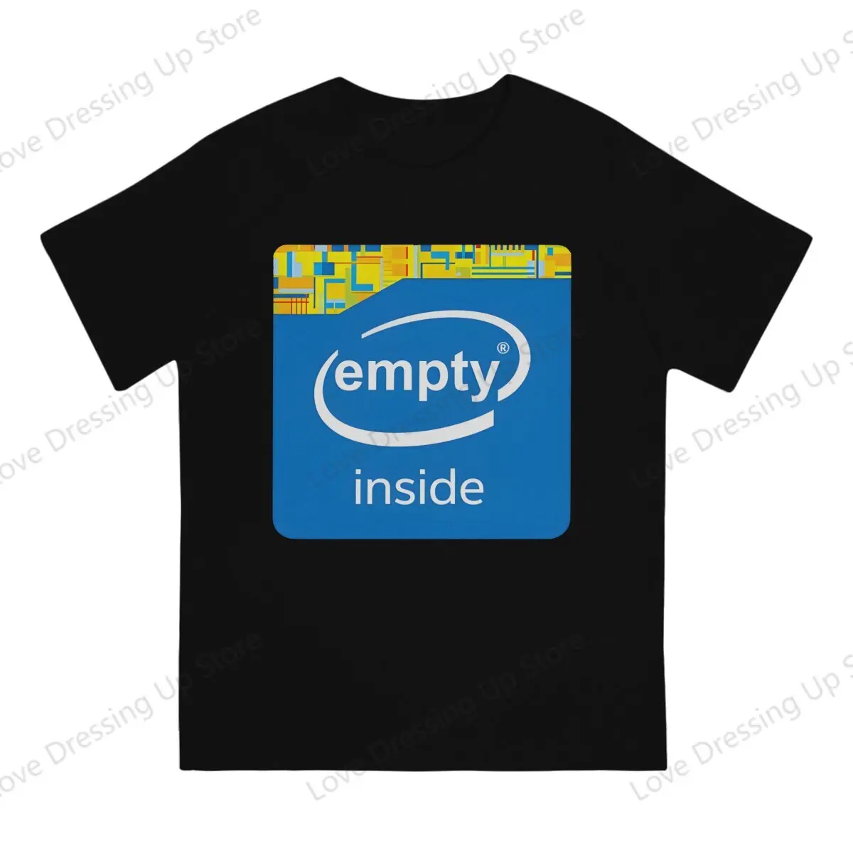 Windows 95 Computer System Accessories Intel Empty Inside Logo Meme T Shirt Goth Men Tees Summer Clothing COTTON Crewneck TShirt