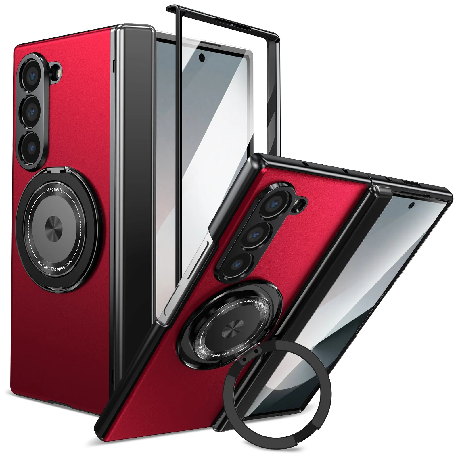VIETAO Aluminium plaat PC achterkant Z Fold 7-telefoonhoes met 360 °   Draaibare magneet metalen beugel voor Galaxy Z Fold 7/6/5/4