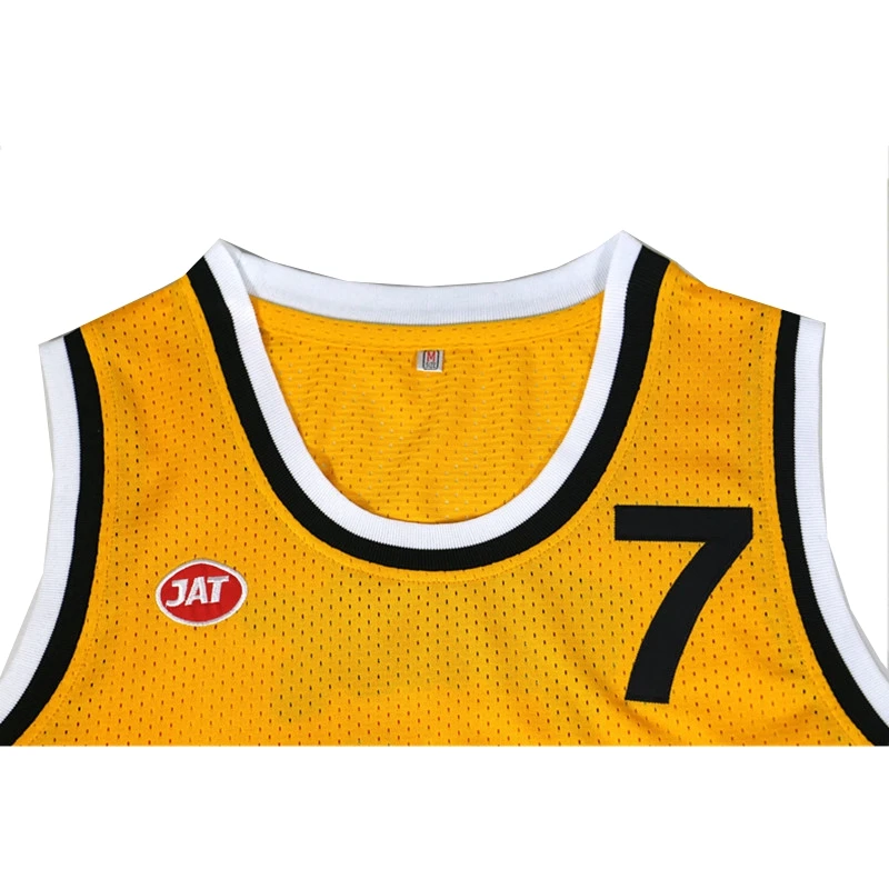 Basketball Jerseys JUGOPLASTIKA 7 Kukoc Sewing Embroidery Cheap Outdoor Sports Jersey High-quality yellow 2024 New