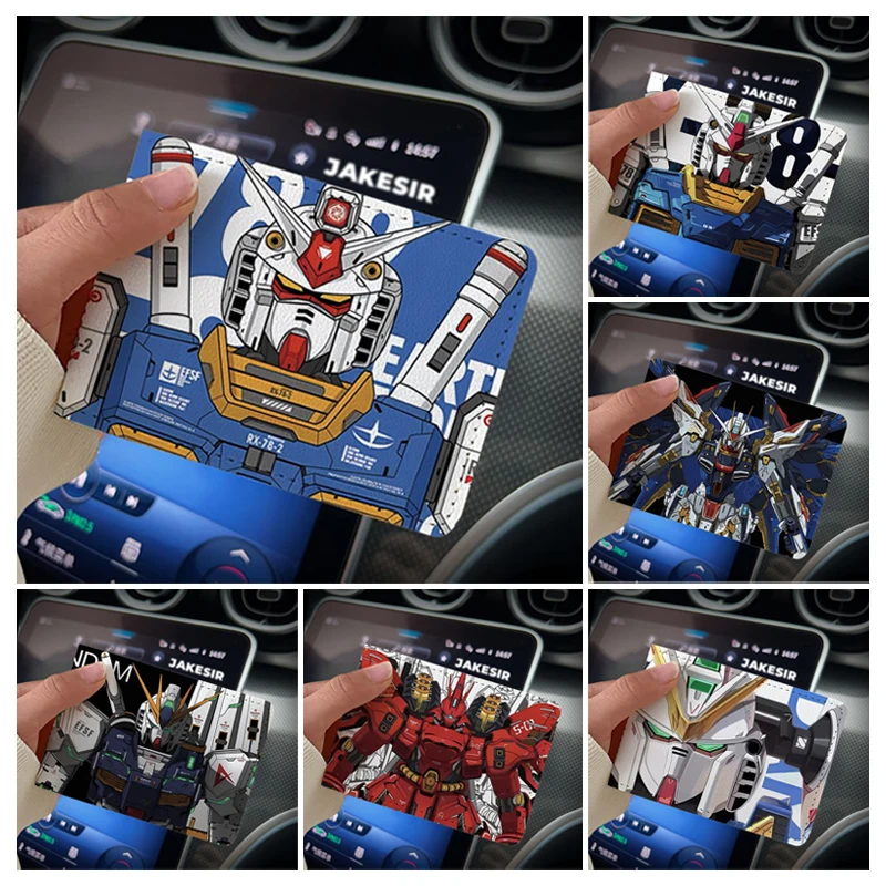 Gundam, tarjetero de cuero PU a la moda, caja para tarjetas de crédito bancarias de Anime, funda para tarjetas delgadas con múltiples ranuras, billetera para mujeres y hombres, funda para tarjetas de regalo