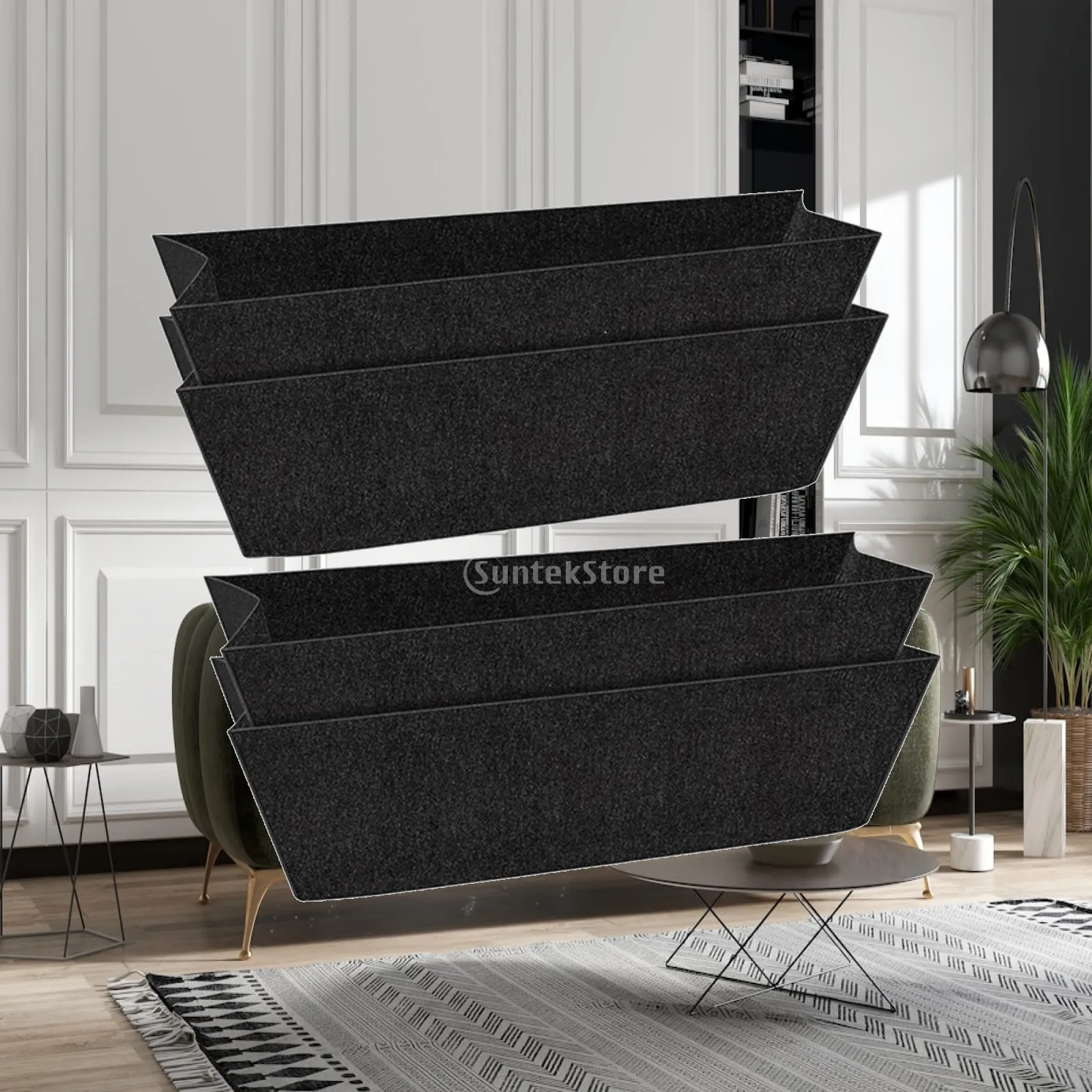 Sturdy Felt Liner for Hanging Planters Outdoor Window Boxes Trapezoid Insert for Patio Railing Planters Balcony