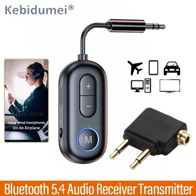 بلوتوث 5.4 سيارة استقبال الصوت الارسال 3.5 مللي متر Aux HiFi ستيريو محول الصوت اللاسلكي مع HD هيئة التصنيع العسكري لمجموعة السيارة المتكلم PC TV