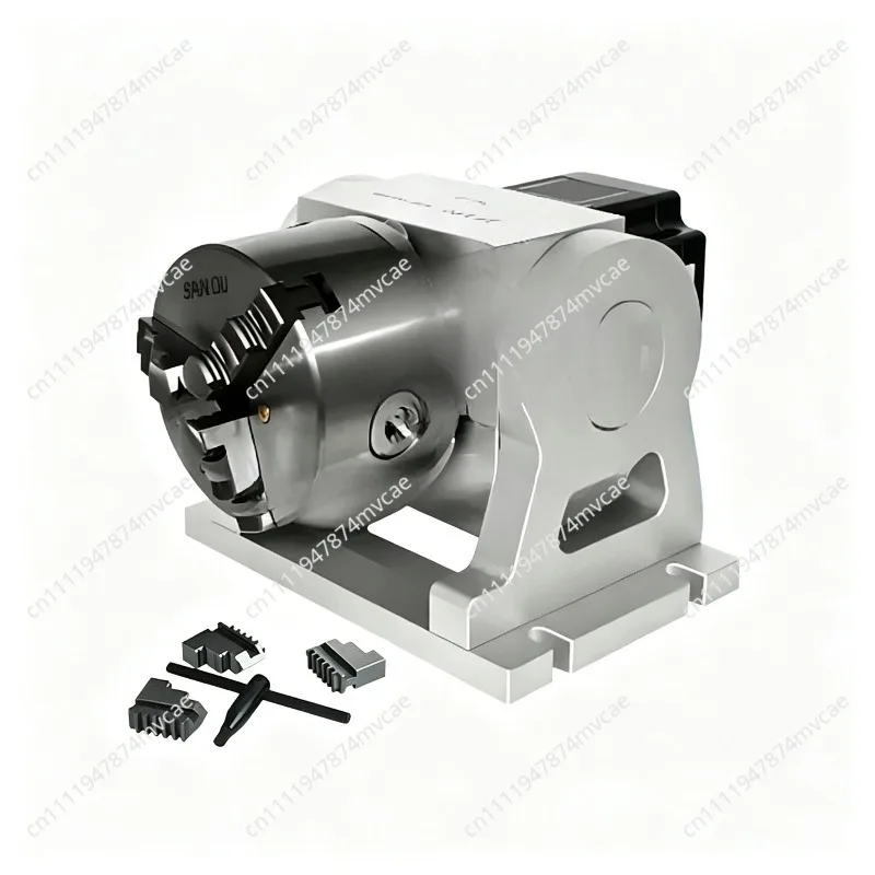 Numerical Control Indexing Head,laser Marking Machine A Axis, Fourth Axis,adjustable Elevation Angle,planetary Deceleration 10:1