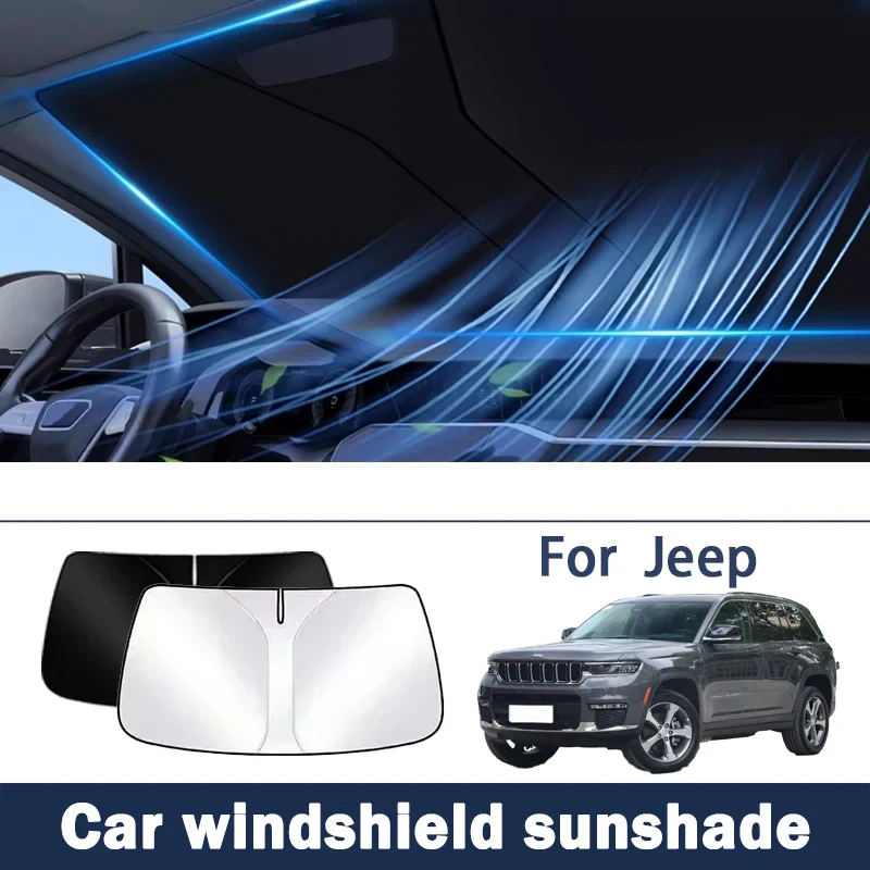 

Sunshade and heat insulation curtain suitable for Jeep Cherokee, Compass, Grand Cherokee, and Commander vehicles.