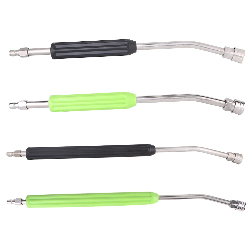 

High Pressure Car Jet Washer Lance Nozzle Stainless Steel Water Gun Extender Rod Curved 1/4 Quick Connector Car Wash Accessories