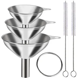 Food-Grade Stainless Steel Funnel Set – Compact Funnels for Oil, Spices & Bottles