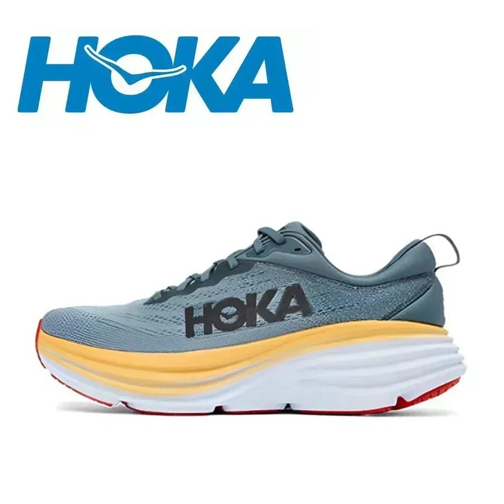 Hoka One One Bondi 8 Lightweight Jogging Outdoor Running Shoes Marathon Trail Cushioning Shoes Elastic Womens Men