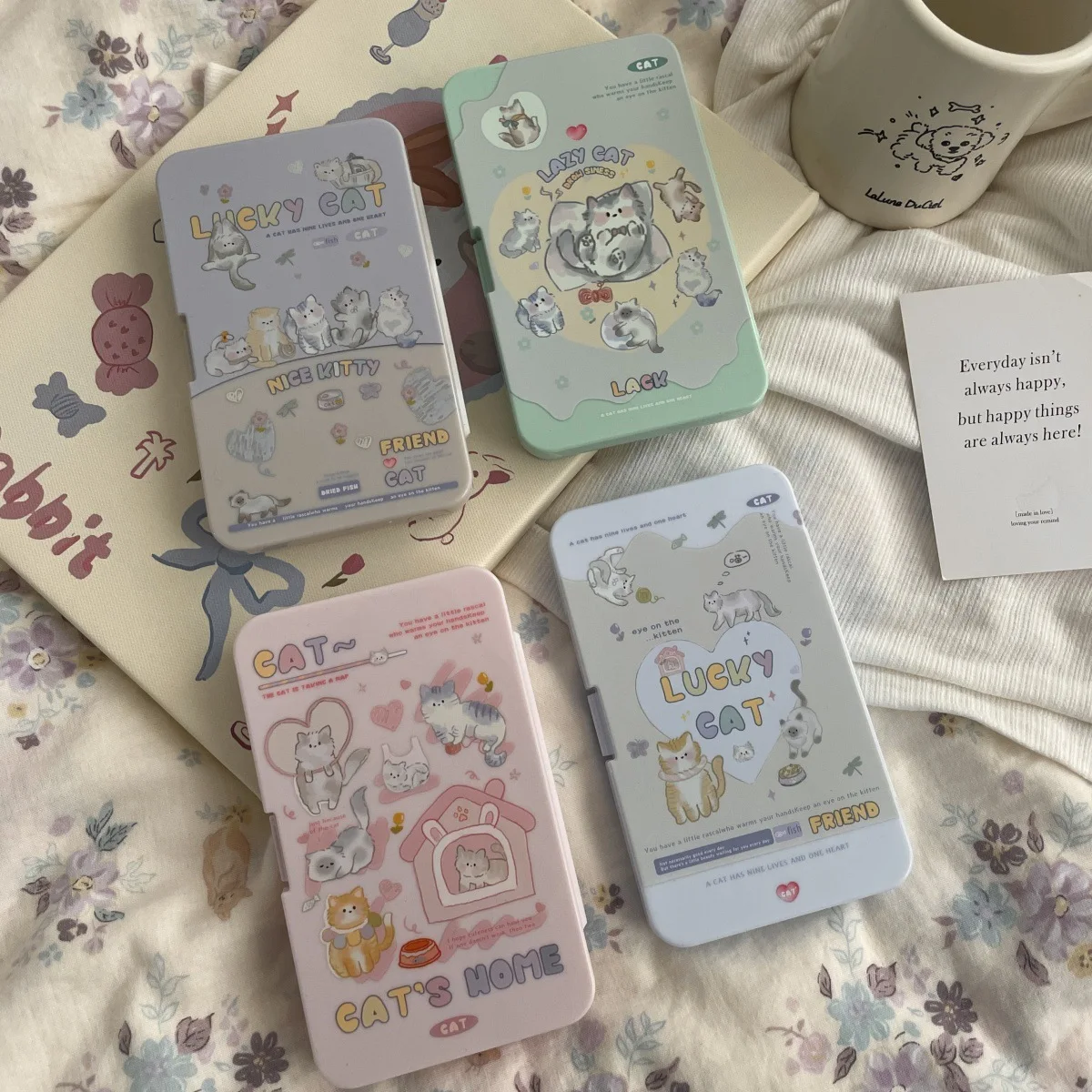 حاوية العدسات اللاصقة عالية الاستئناف البصري القطط طباعة صندوق العدسات اللاصقة علبة العدسات اللاصقة رائعة لتصحيح جمال السفر