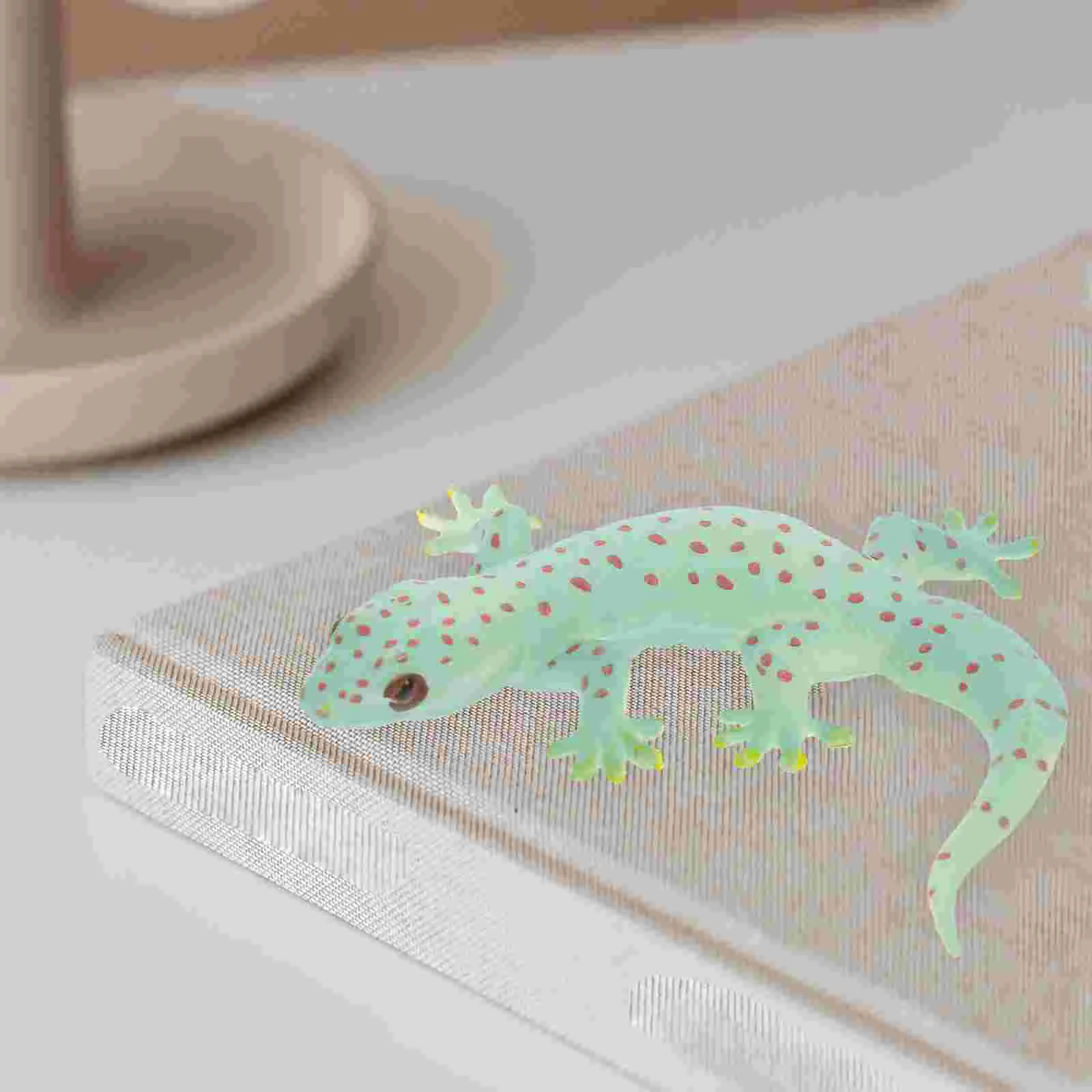 2 Pcs Toy Simulation Gecko Desktop Lizard Decoration Animal Figurines Model Fake Figures Toddler