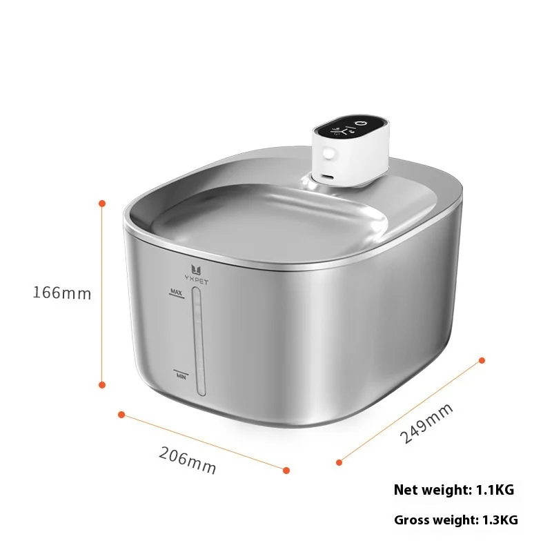 

All Stainless Steel Cat Water Dispenser Smart Wireless Rechargeable Pet Water Dispenser Automatic Circulation Dog Water Feeder
