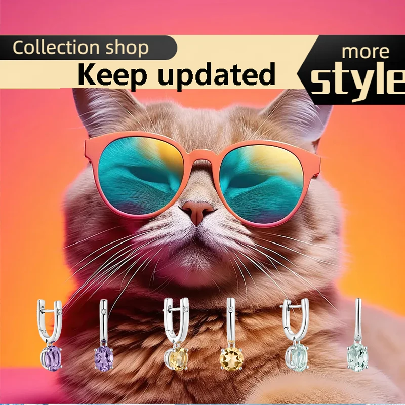 

Cat accessories Spanish jewelry 925 silver luxurious crystal stud earrings fashionable and simple Valentine's Day gift for girls