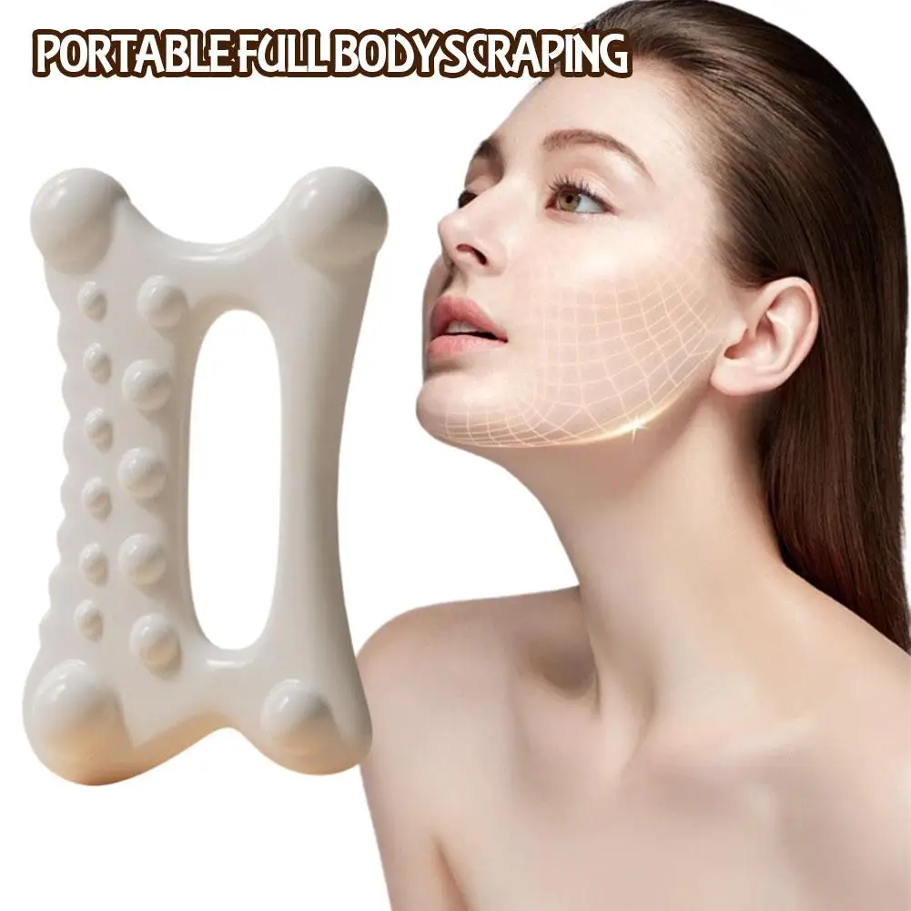 1pcs Plastic Facial Gua Sha Massage Board Resin Reduce Fat Static Free Portable Full Body Scraping Plate for Health Massage V5N8