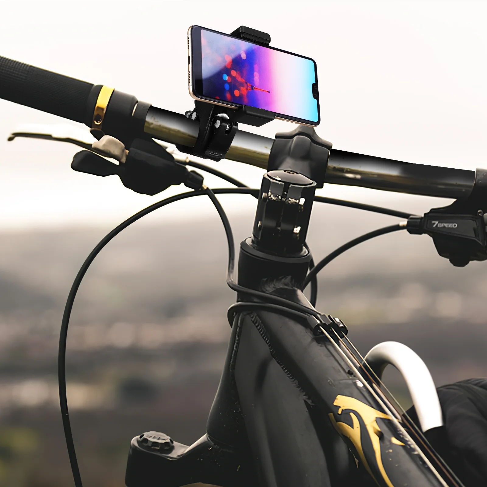 Projector Stand Microphone 180° Rotation (1 Bicycle Clip + Mobile Holder Instrument with Cover Clamp