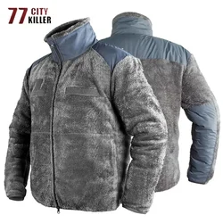 L3 Winter Warm Patchwork Multiple Pockets Coats Tactical Fleece Jackets Mens Outdoor Hiking Fishing Combat Military Jacket Male