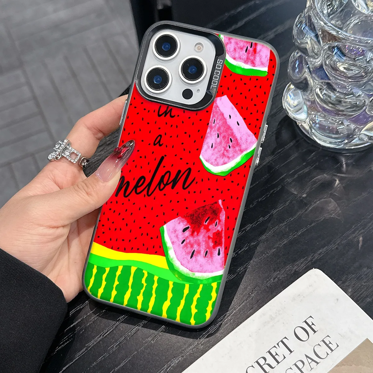 

Summer and fruit theme phone case for iPhone 16 15 14 13 12 11 Pro/ Max/Plus shock-proof rear cover anti-fingerprint