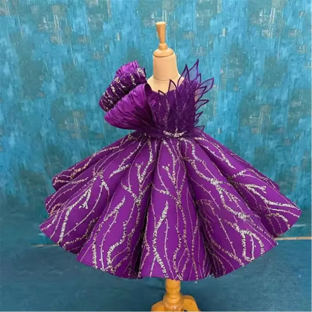 Shiny Children's Catwalk Evening Gown Host's Performance Clothes Flower Girl Wedding Dress Birthday Party  Dress