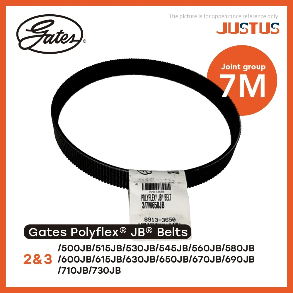 

Gates Polyflex® JB® Belts 2/7M and 3/7M 500JB/515JB/530JB/545JB/560JB/580JB/600JB/615JB/630JB-730JB Transmission Triangle Belt