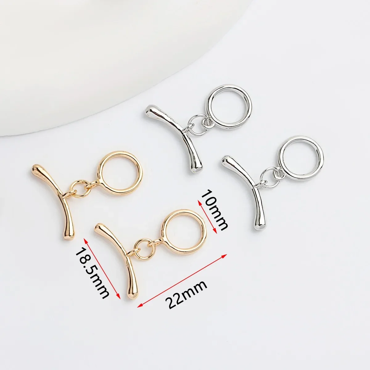 

18K Gold-wrapped Round Plain Ring Small OT Buckle 10mm Necklace Bracelet End Buckle DIY Jewelry Accessories