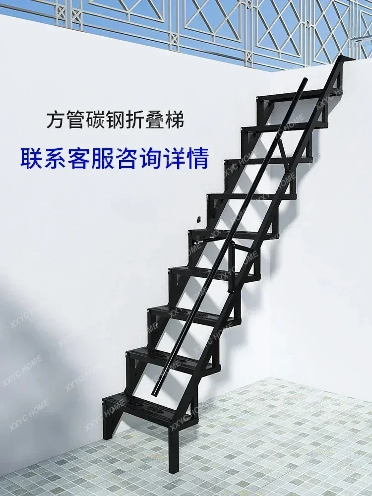 AAX Indoor And Outdoor Duplex Apartment Stairs Wall Folding Stairs Home Attic Car Wall Hanging Ladder