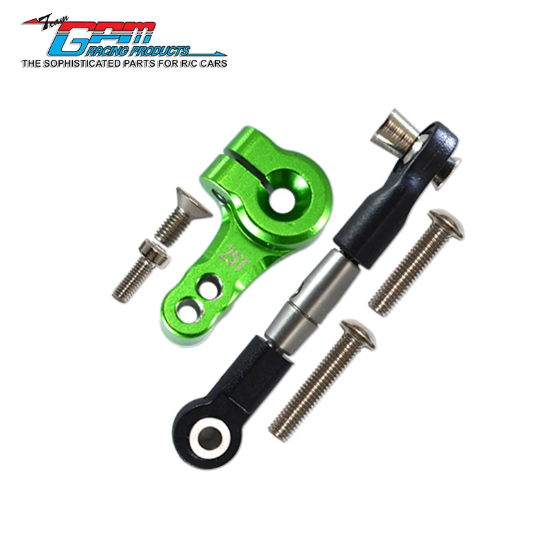 Drążek kierowniczy ze stali sprężynowej GPM + 25T aluminiowy róg serwa do TRAXXAS 1/10 Rustler Slash