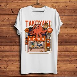 Octopus Takoyaki vendor Shiba Inu funny anime t shirt homme o-neck short sleeve tshirt unisex men casual streetwear tee