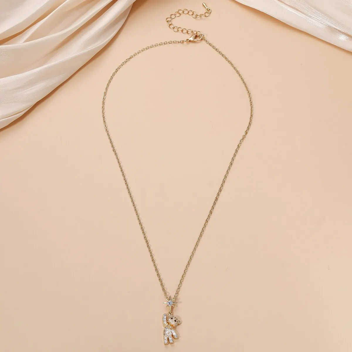 Obega جميل الدب القلائد للنساء مكعب الزركون مطعمة الذهبي سلسلة عنق القلائد الإناث لطيف دلاية مجوهرات #4