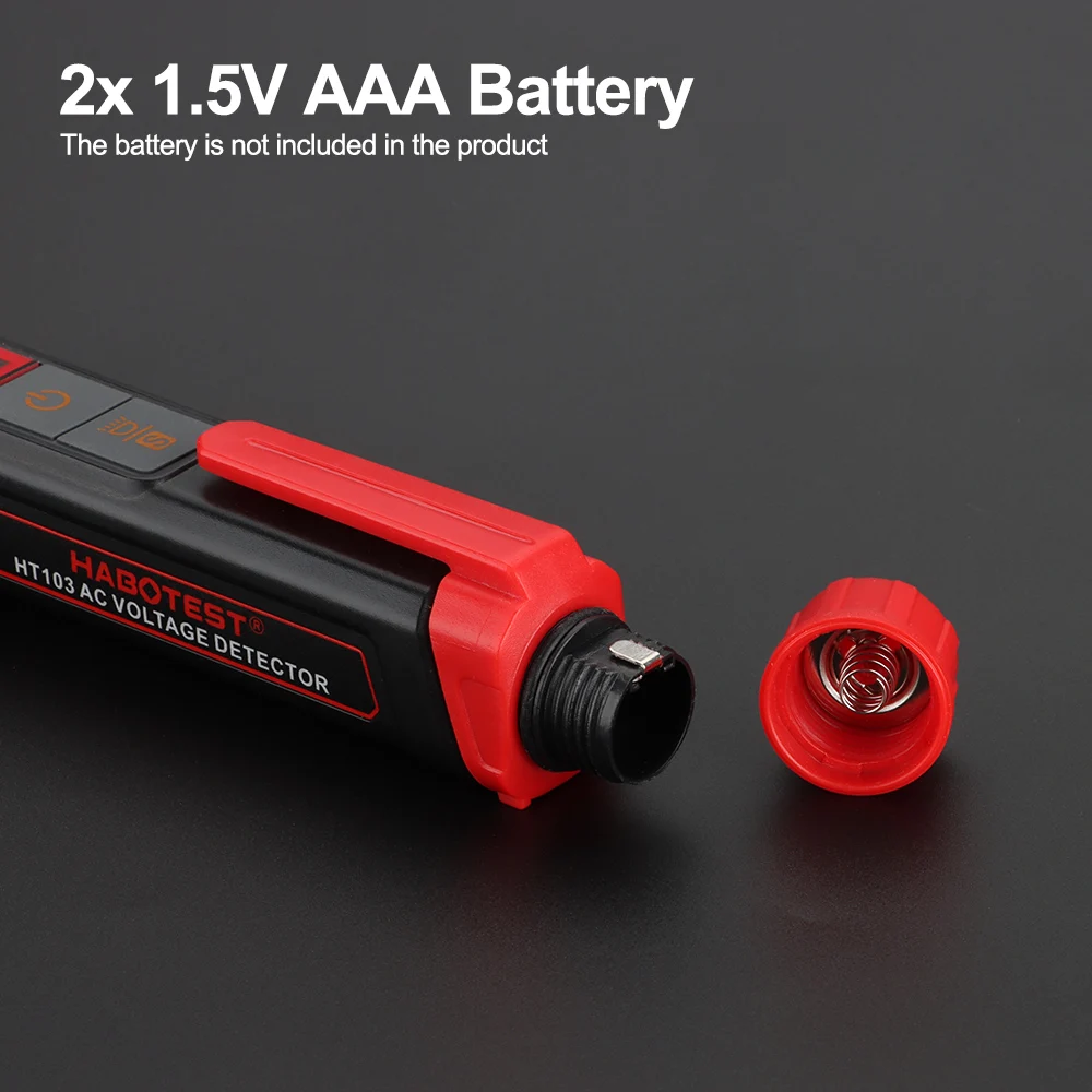 HABOTEST HT103 Spannungsprüfer 12-1000V Berührungsloser Wasserdichter Digitaler AC-Spannungsdetektor Elektrischer Tester mit LCD-Anzeige – Detail 11