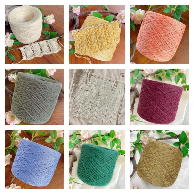500g Natural Linen/Tencel Thin Thread Summer Crochet Hand Woven Strands DIY Handwork Knitted Short Sleeve/waistcoat Raw Material