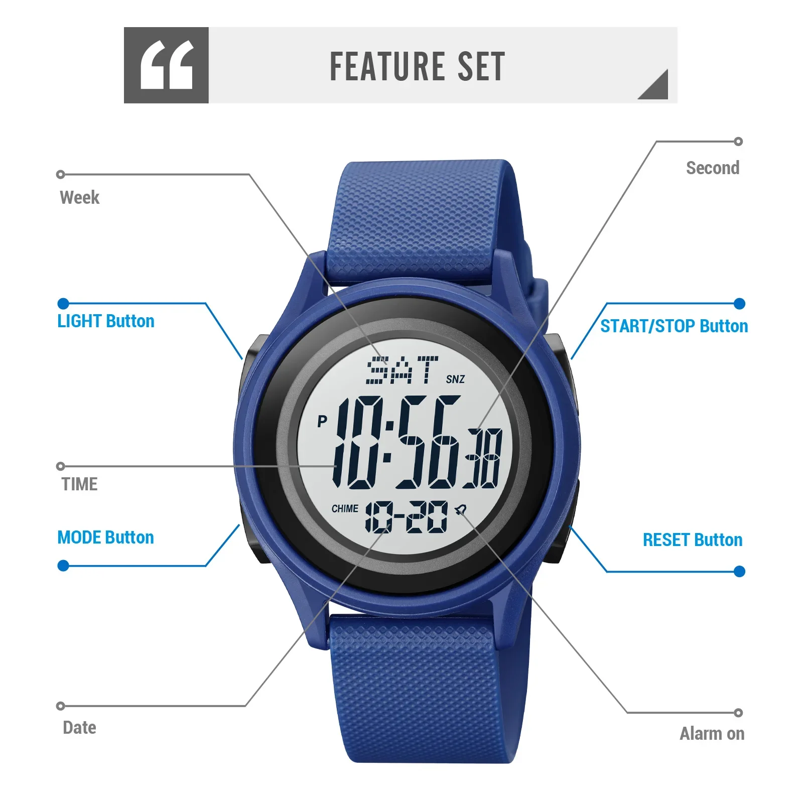 SKMEI 1893 Sport Watch Mens Military Electronic Stopwatch Digital Men Wristwatches Clock Reloj masculino Outdoors Waterproof