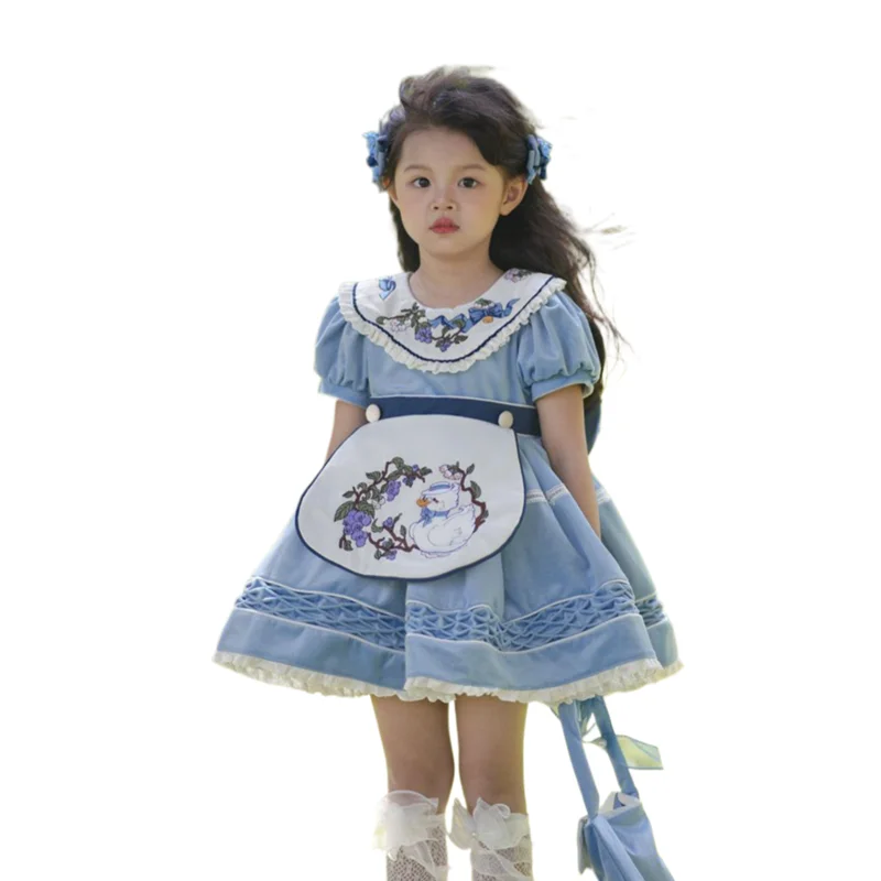 Spanish Baby Luxury Dress Girls Lolita Princess Dreeses Children Birthday Eid Party Ball Gown Kids Embroidered Boutique Vestidos