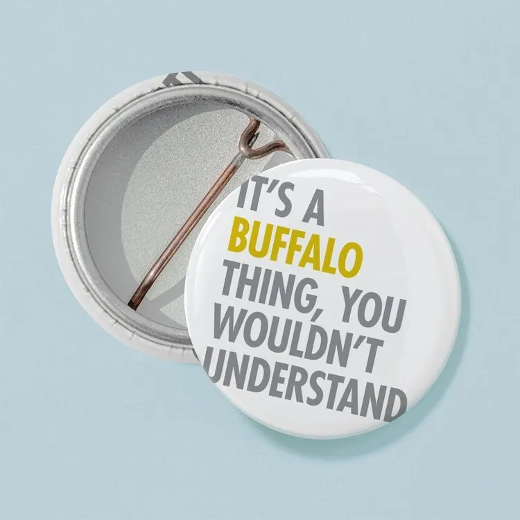 Its A Buffalo Thing Mini Button Brooch Cartoon Creative Clothes Jewelry Women  Gift Hat Cute Badge Lapel Pin