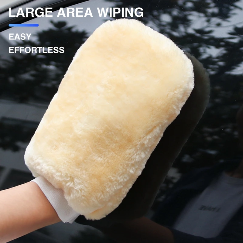 2PCS Soft Car Washing Gloves Imitation Wool Cleaning Brush Plush Wash Glove Towel Detailing Brushes Sponge Tools Car Accessories