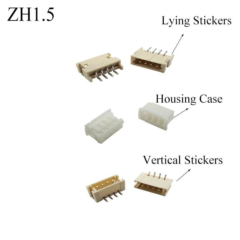 10PCS SH1.0/1.25/ZH1.5/PH2.0/XH2.54 Straight/Right Angle Needle Lying/Vertical Stickers Housing Case 2/3/4/5/6/7/8/9/10P