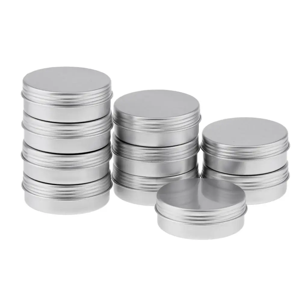 10x 25ml Aluminium Lip Balm Tin Pots Cosmetic Jars Bottles Containers