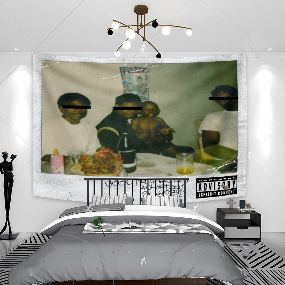 

90x150cm Rapper Kendrick Lamars Tapestry Home Decoration Album Flag Sofa Blanket Polyester Material