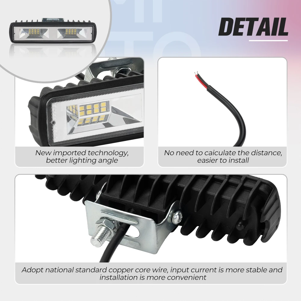 Foco de luz LED de trabajo para UTV ATV, todoterreno, motocicleta, camión, Tractor, barco, Can-am X3, Yamaha