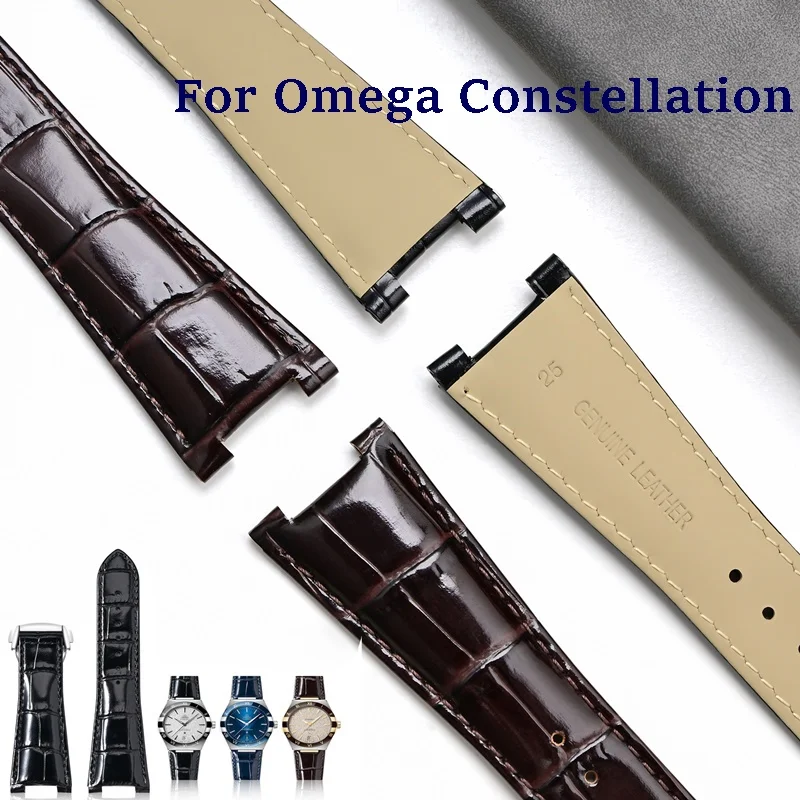 Ремешок из натуральной кожи для Omega Constellation, коаксиальный мастер-хронометр 131,13/33 для мужчин, браслет 25x14 мм/25x13 мм