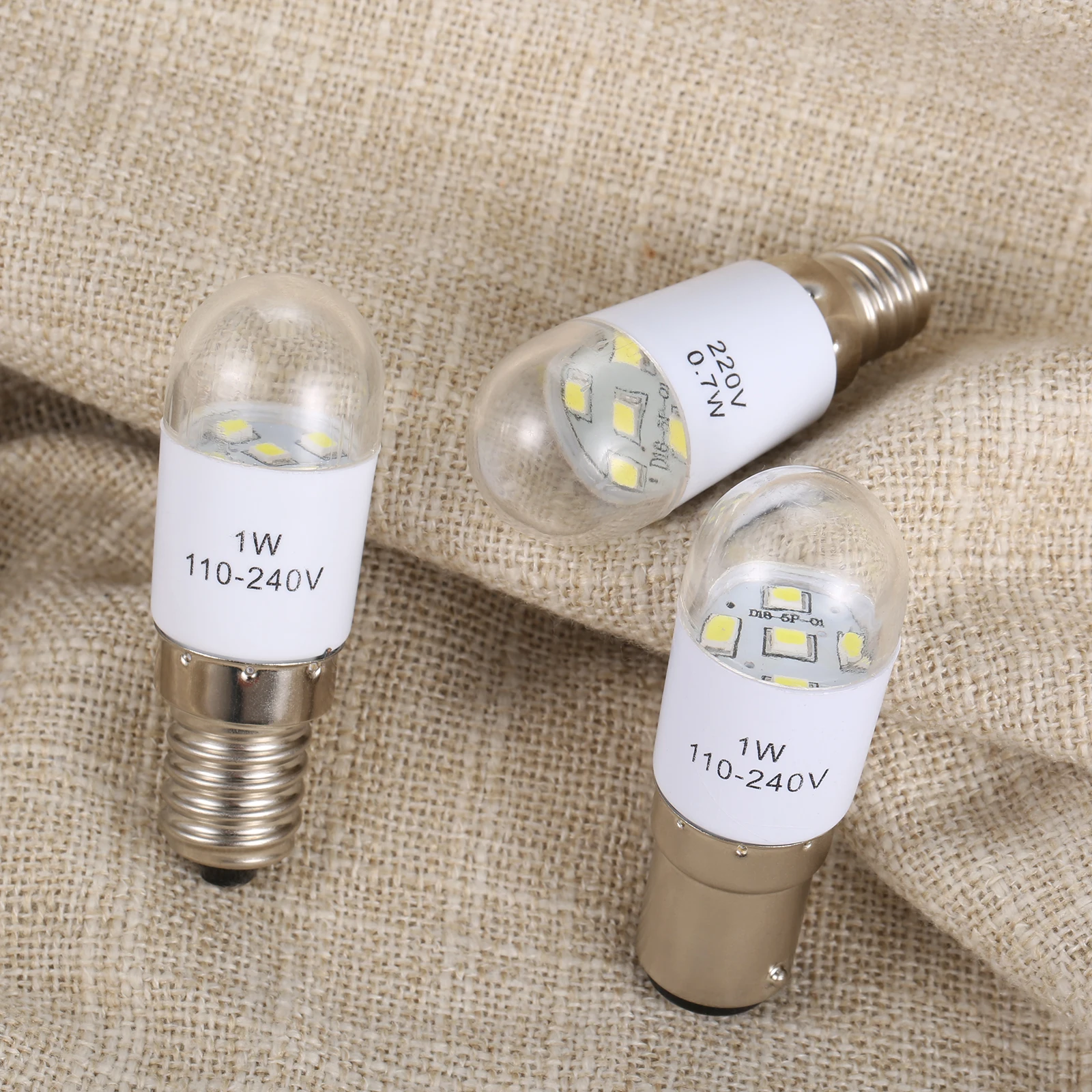 220V LED Universal Screw Sewing Machine LED Bulb Light Illuminate 1W 0.7W Sewing Lamp for Household Sewing Machine BA15D/E14/E12