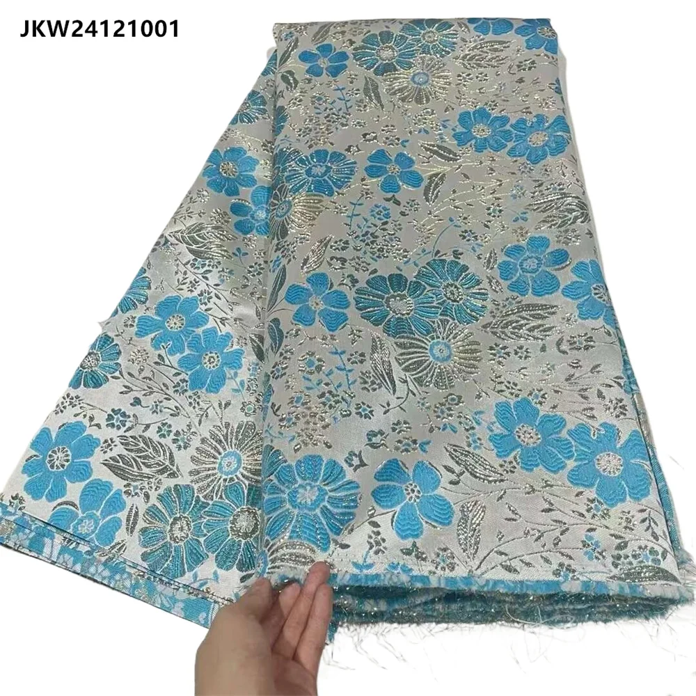 

Promotion African lace Fabric Polyester Brocade Jacquard Fabrics 5 Yards for Sewing Dress JKW24121001