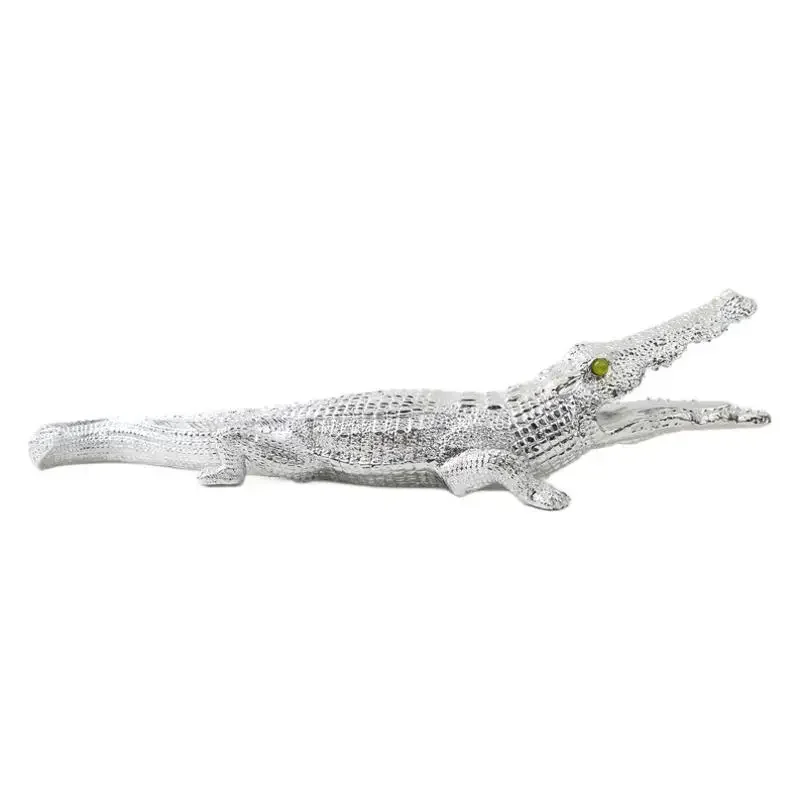 

Electroplating animal crocodile resin handicrafts club hotel model room decoration soft decoration ornament