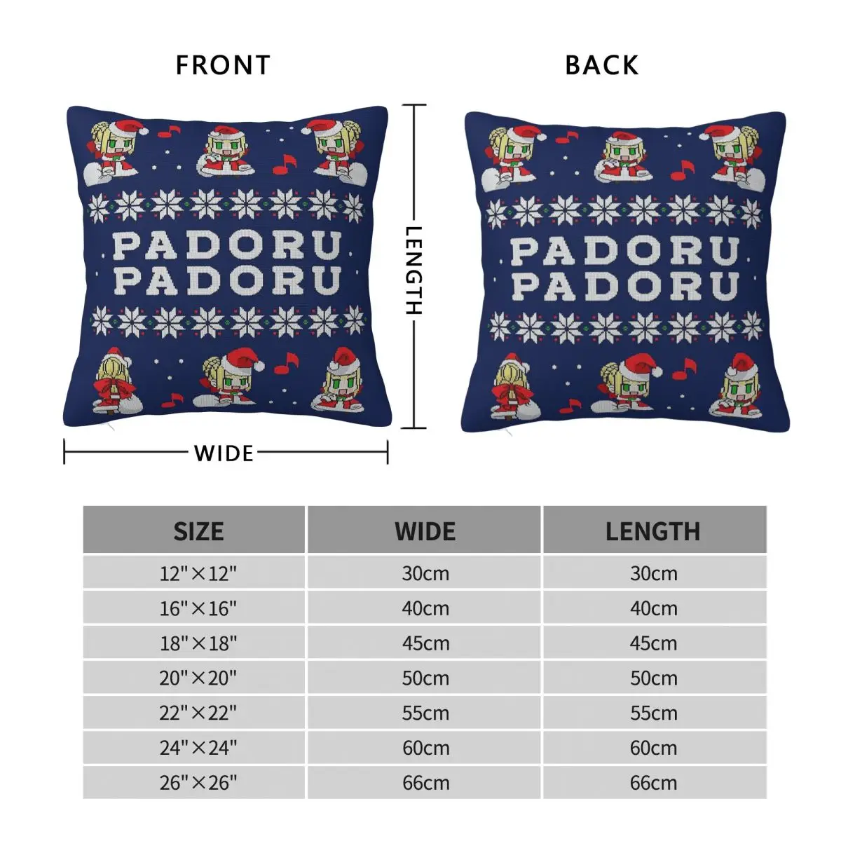 Padoru Padoru Fate Extra Game Square Pillowcase Polyester Linen Velvet Printed Zip Decor Pillow Case Room Cushion Cover 45x45