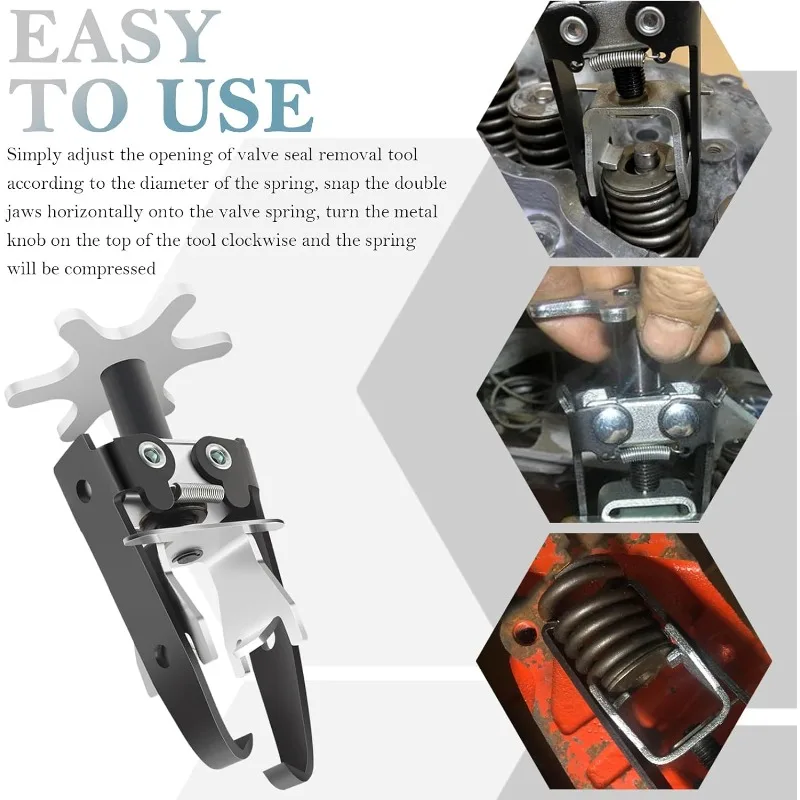 Narzędzie do zaworów silnika, sprężynnik zaworów górnych do demontażu i montażu sprężyn i poduszek zaworowych, uniwersalne do napraw samochodowych