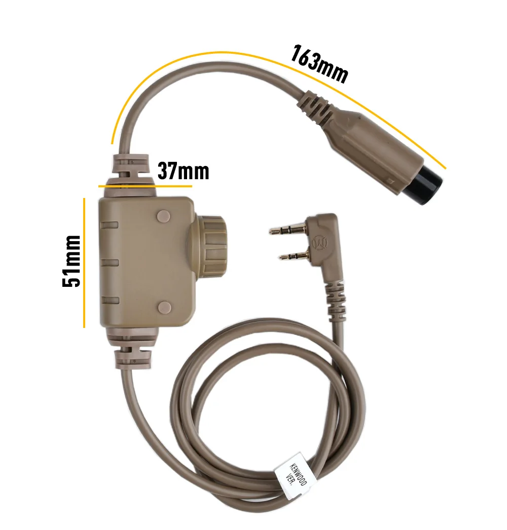WADSN NEW RAC PTT Militärversion Taktisches Headset WST TAC-SKY Ohrhörer Jagd-Kopfhörer Kenwood 7,0mm Stecker PTT – Detail 5