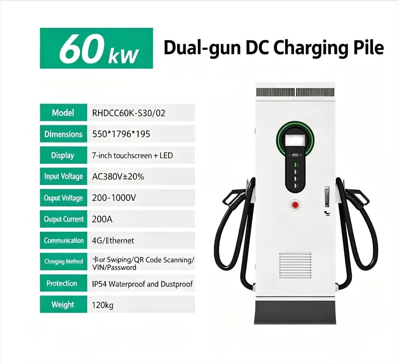 30kW AC 40kW DC Fast EV Charger Wall-mount CCS1/CCS2 Commercial EV Charging Station AC380V Input 0-250A Output For Electric