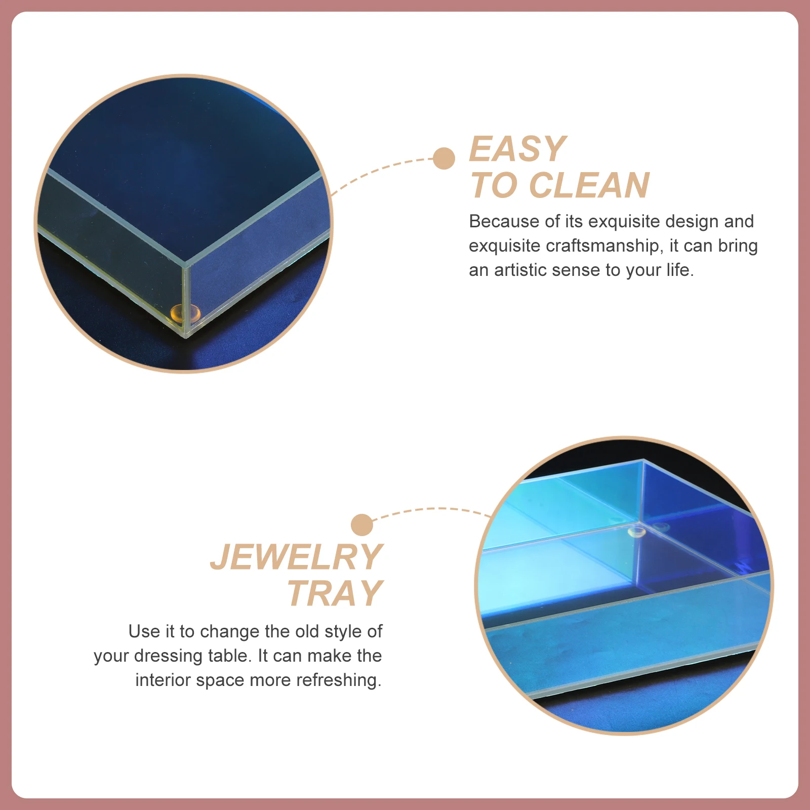 

Acrylic Storage Tray for Jewelry Perfume Vanity Decor Organizer Bathroom Counter Display Home Accessories Box Container