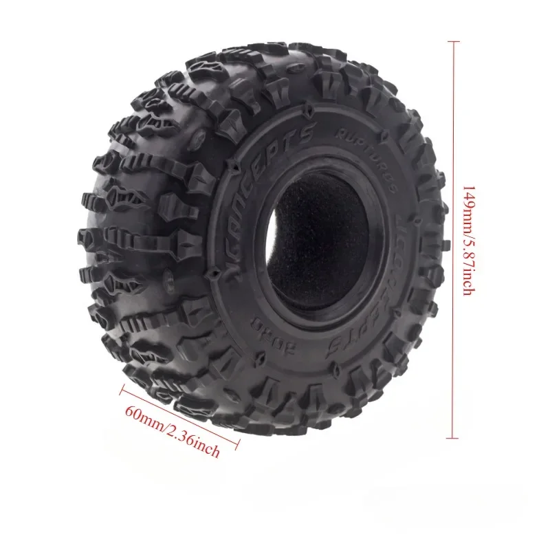 Pneumatici in gomma da 4 pezzi da 2,2 pollici 2.2 pneumatici per ruote 149x60mm per TRX4 SCX10 90046